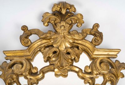 A pair of carved and gilded wood mirrors, 18th century