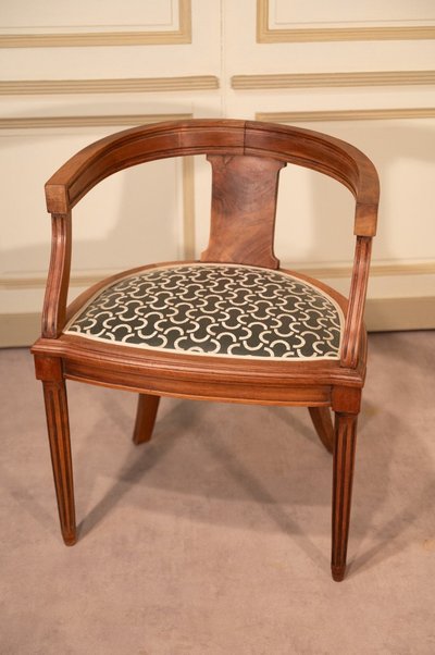 Bureau Plat De Style Louis XVI Et Son Fauteuil