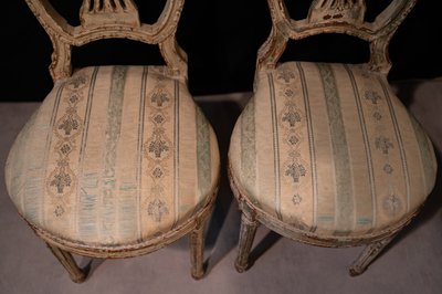 Coppia di sedie Rechampi in legno di Napoleone III