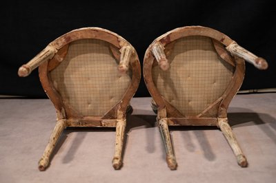Coppia di sedie Rechampi in legno di Napoleone III