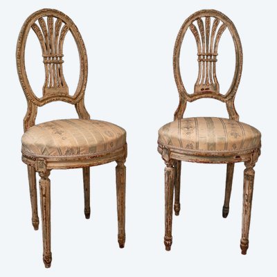 Coppia di sedie Rechampi in legno di Napoleone III