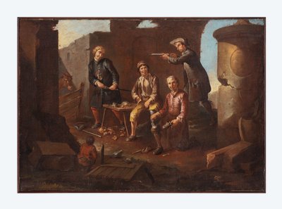 Giacomo Francesco Cipper dit "Il Todeschini", "Scène avec les roturiers