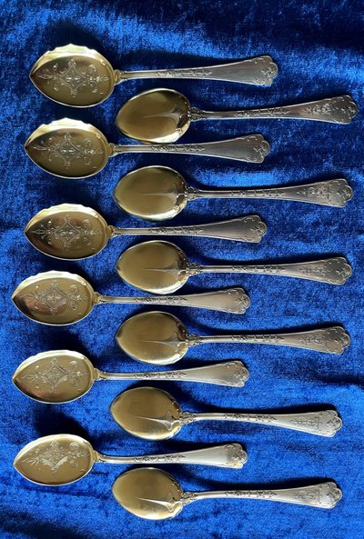 12 Puiforcat ice cream scoops.