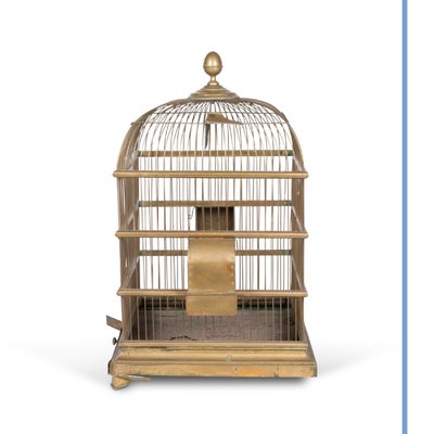 Cage à perroquet en laiton doré, XIXe