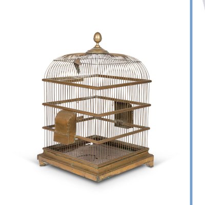 Cage à perroquet en laiton doré, XIXe