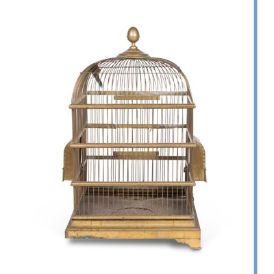 Cage à perroquet en laiton doré, XIXe
