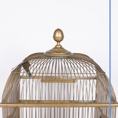 Cage à perroquet en laiton doré, XIXe