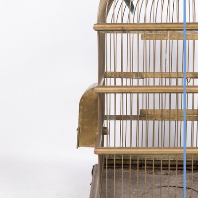 Cage à perroquet en laiton doré, XIXe