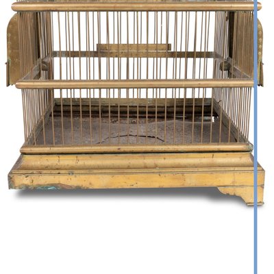 Cage à perroquet en laiton doré, XIXe