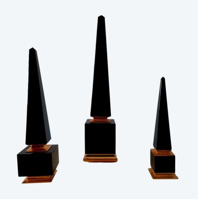 SET OF 3 OBELISKS - SANDRO PETTI ? MAISON JANSEN ? CIRCA 1970 -