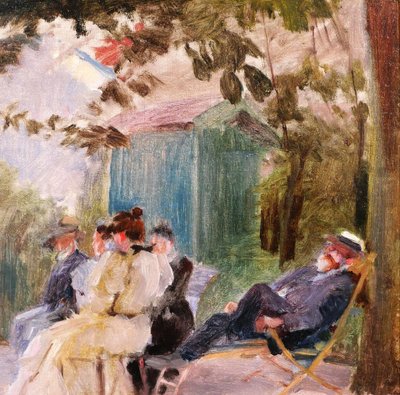 Paul SAIN 1853-1908 Un après-midi sous les arbres, tableau, vers 1890 impressionnisme paysage