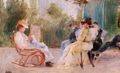 Paul SAIN 1853-1908 Un après-midi sous les arbres, tableau, vers 1890 impressionnisme paysage