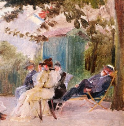 Paul SAIN 1853-1908 Un après-midi sous les arbres, tableau, vers 1890 impressionnisme paysage