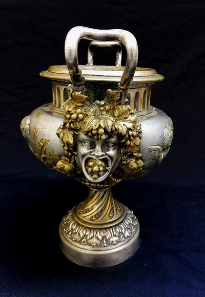 GILDED BRONZE AND SILVER BOWL - MIDDLE TABLE - BACCHUS - NAPOLEON III - XIXEME SIECLE -