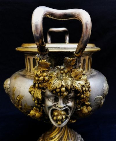 GILDED BRONZE AND SILVER BOWL - MIDDLE TABLE - BACCHUS - NAPOLEON III - XIXEME SIECLE -