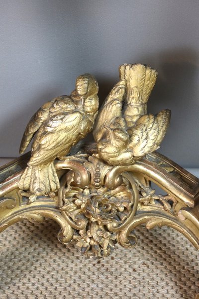 Console en bois doré sculpté style Louis XV époque XIXème