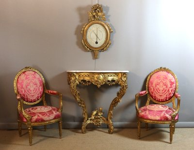 Console en bois doré sculpté style Louis XV époque XIXème