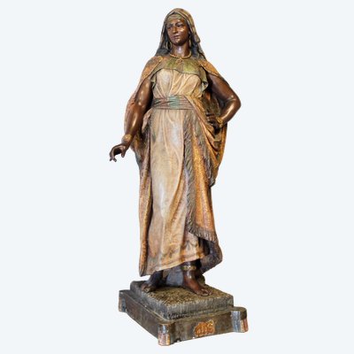 Terracotta policroma raffigurante ALBA secondo Friedrich GOLDSCHEIDER (1845-1897)