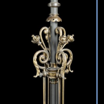 Pair of torchères, in mahogany and brass, 19th century