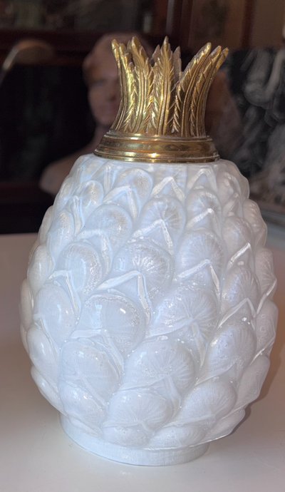 Maison JANSEN ( attributed to ) Double patina bronze Nubian hand wall lamp holding a pineapple