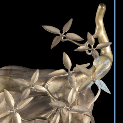 Willi Daro, coffee table known as the “Bonsai,” gilded bronze with a beveled translucent glass top, 20th century