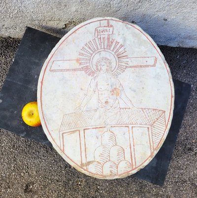 Stele in marmo, Cristo della Resurrezione, XVI-XVII secolo