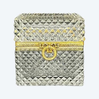 Diamond-cut crystal case, gilt bronze mount, France 19th century