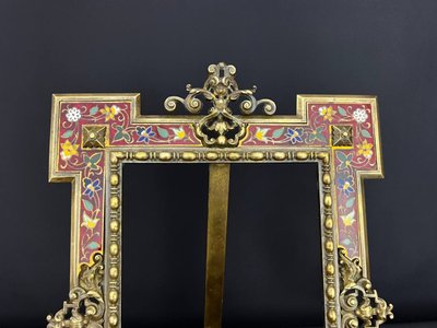 Gilt bronze frame with cloisonné enamels
