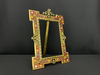 Gilt bronze frame with cloisonné enamels