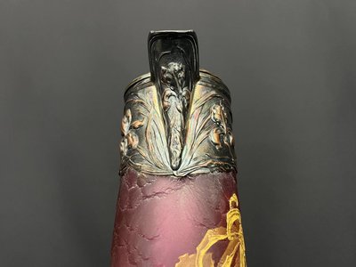 Orangeade jug in frosted glass, Art Nouveau