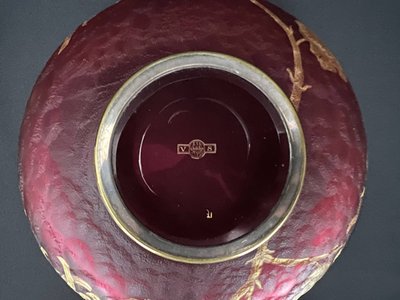 Victor Saglier (1809-1895) - Frosted glass bowl and serving set, Art Nouveau