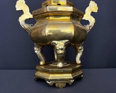 Brûle-parfum chinois en bronze – XXe siècle