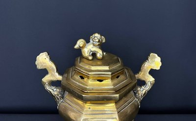 Brûle-parfum chinois en bronze – XXe siècle