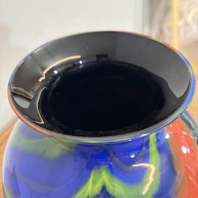 Vaso in vetro Ottavio Missoni  - Arte Vetro Murano anni 80 firmato . Mod EOS  -  Posmoderno H 33 cm 