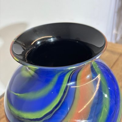 Vaso in vetro Ottavio Missoni  - Arte Vetro Murano anni 80 firmato . Mod EOS  -  Posmoderno H 33 cm 