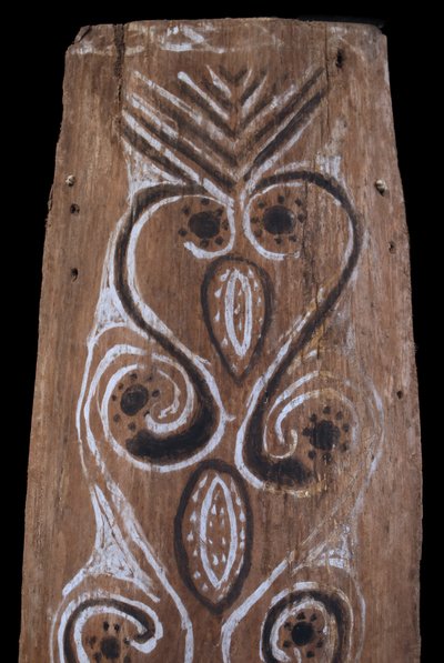 Bemalte Rinde, Ozeanische Kunst, Frühe Kunst, Stammeskunst, Gemälde, Ozeanien, Pazifik, 69 cm