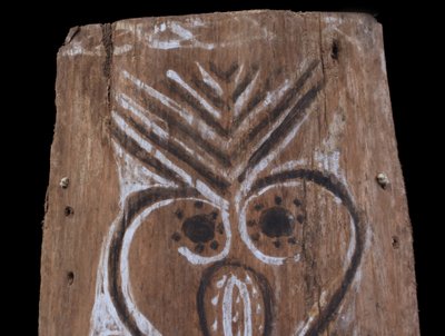 Bemalte Rinde, Ozeanische Kunst, Frühe Kunst, Stammeskunst, Gemälde, Ozeanien, Pazifik, 69 cm
