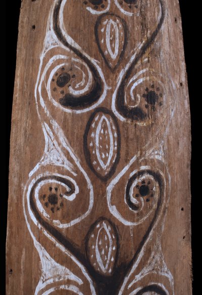 Bemalte Rinde, Ozeanische Kunst, Frühe Kunst, Stammeskunst, Gemälde, Ozeanien, Pazifik, 69 cm