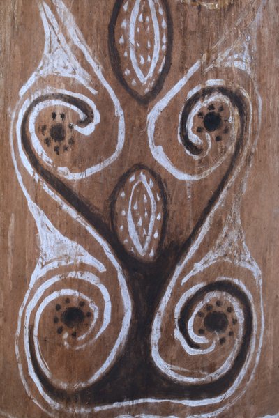 Bemalte Rinde, Ozeanische Kunst, Frühe Kunst, Stammeskunst, Gemälde, Ozeanien, Pazifik, 69 cm