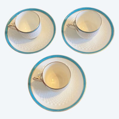 Set di 3 deliziose tazze antiche di porcellana fine vittoriana Minton del 1860 circa