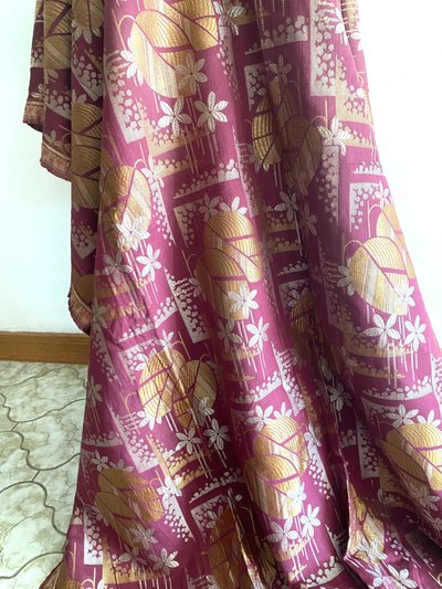 Secondo Tessuto antico Art Deco in Cotone/ Lino/ Seta 2