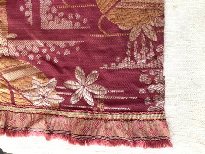 Secondo Tessuto antico Art Deco in Cotone/ Lino/ Seta 2