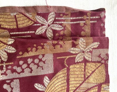 Secondo Tessuto antico Art Deco in Cotone/ Lino/ Seta 2