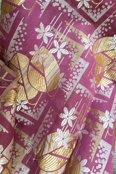 Secondo Tessuto antico Art Deco in Cotone/ Lino/ Seta 2