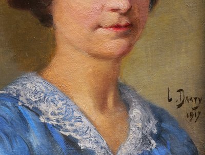 Léopold DANTY, Ritratti di un uomo e una donna con un cappello
