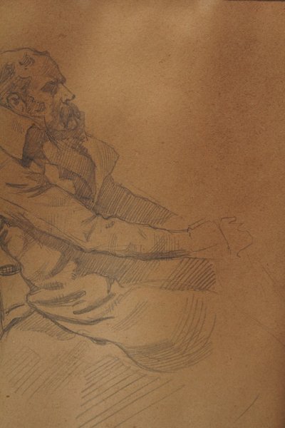 Bleistiftzeichnung 'Mann mit sitzendem Bart' signiert André Marchand (1877-1951)