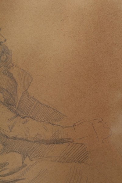 Bleistiftzeichnung 'Mann mit sitzendem Bart' signiert André Marchand (1877-1951)
