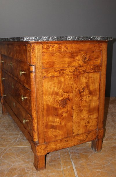 Commode Empire en loupe de frêne XIX