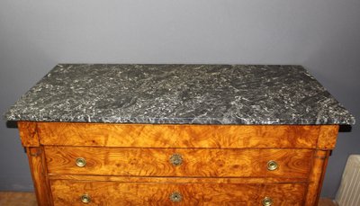 Commode Empire en loupe de frêne XIX
