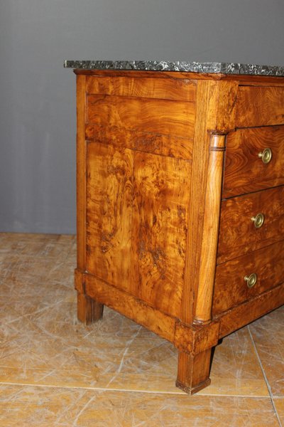 Commode Empire en loupe de frêne XIX